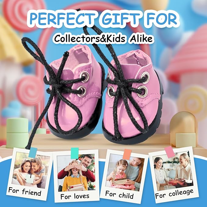15-17cm Doll Shoes for 15-17cm Doll Boots, 6.7 inch Doll Shoes Accessories Easter Gifts (Pink)