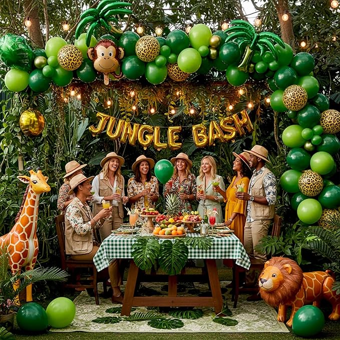 LovesTown 110PCS Latex Balloons 12inch, Party Balloons Arch with Ribbon for Birthday Jungle Family Reunion Party St. Patrick's Day Decorations Dark Green (Pack of 2)