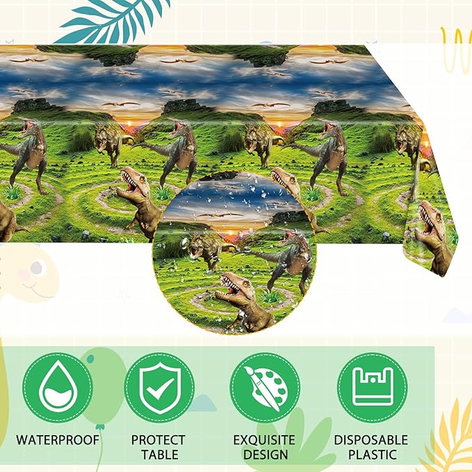41Pcs Dinosaur Birthday Party Decorations,Dino Party Decorations Tableware Set Jurassic Dinosaur Paper Plates Napkins Tablecloth丨Boys Kids Baby Shower Jurassic Theme Birthday Party Decor,Serve 20
