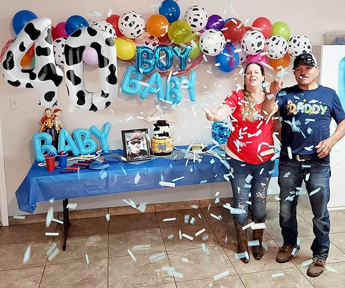 Cow Print Number Balloon 40 Inch, 0 Number Balloons, 10 20 30 40 50 Numbers Balloon Farm Birthday Decorations, Cow Print Party Supplies for Girls