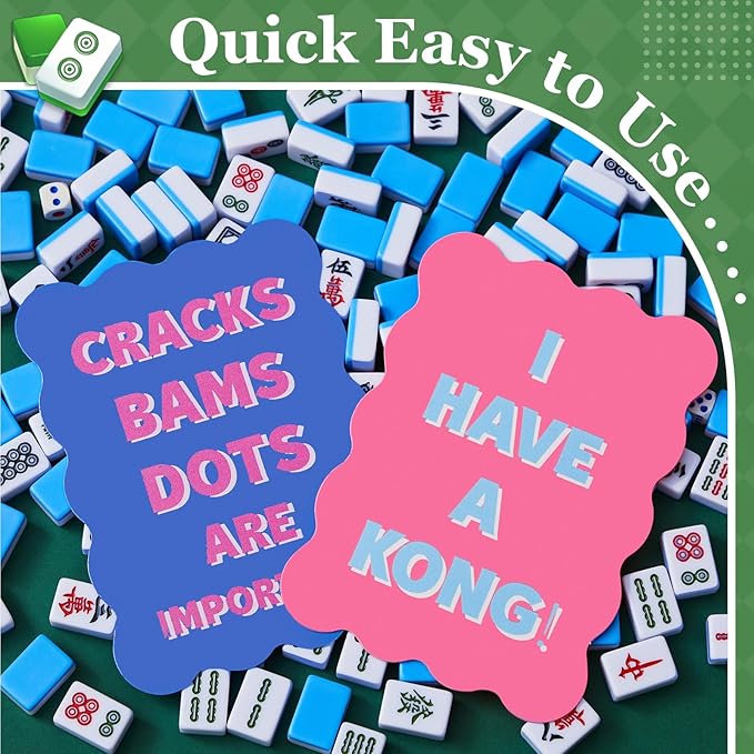 Soulchen 4 Pcs Mahjong Tile Mixer Shufflers for Mixing and Shuffling Tiles Plastic Mahjong Accessories Gifts for Lovers Games Decorative Printed Design (Pink & Blue Style)