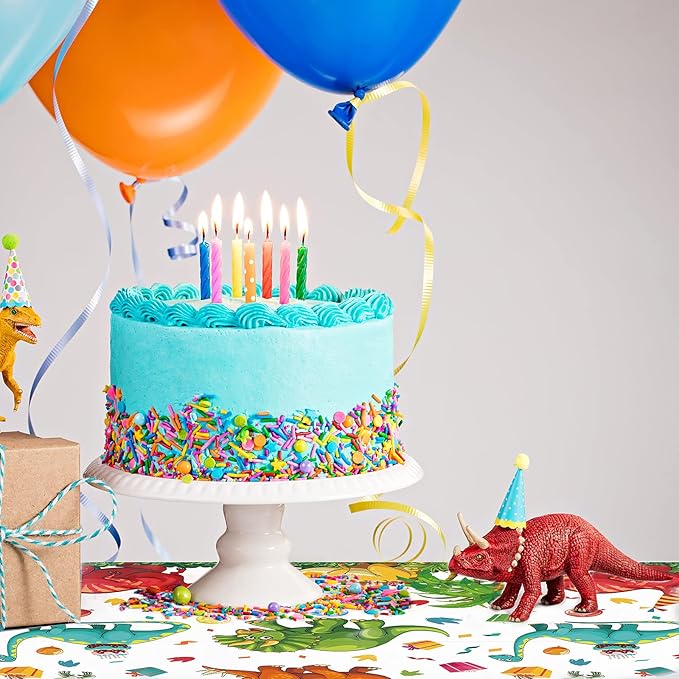 Tegeme 3 Pcs Dinosaur Plastic Tablecloth Dinosaur Party Table Cover 54 x 108 Inch Disposable Waterproof Dino Print Table Cloth for Birthday Party Supplies Picnic