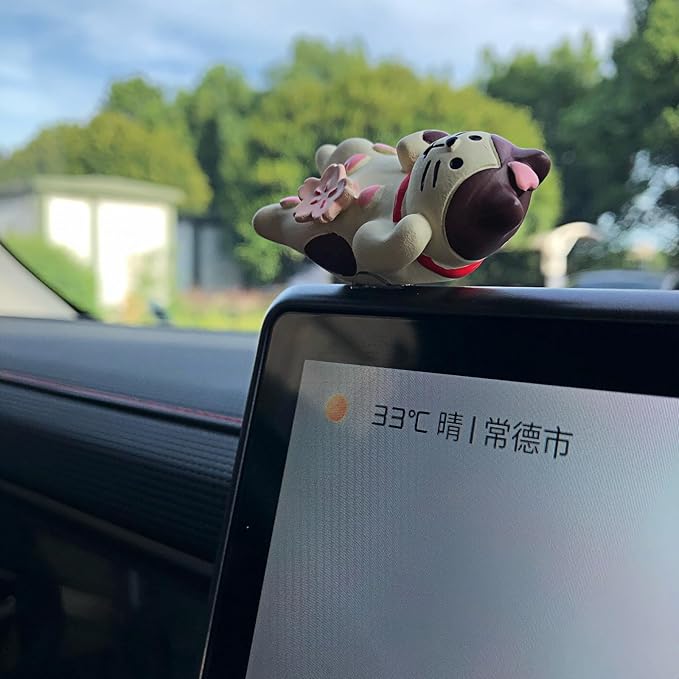 Cute Anime Cats Car Dashboard Decorations Accessories Interior for Women Men, Funny Mini Cat Collectibles Figurines for Car Display Decor Rearview Mirrors Decoration Computer Monitor Ornaments