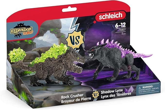 schleich 70827 Shadow Lynx vs. Rock Crusher, from 7 years ELDRADOR CREATURES - Figurine, 31 x 16 x 18 cm
