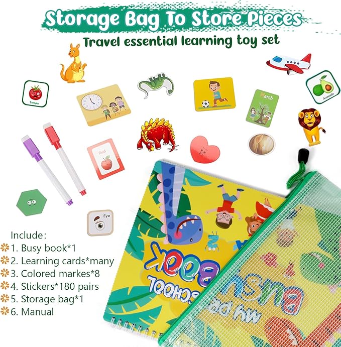 TFS TOP · FANS Montessori Toys for Toddler Busy Book: Preschool Learning Activities 3 4 5 Year Old Boys Girls Kids Gifts