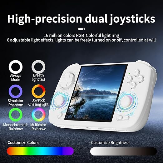 RG CubeXX Retro Handheld Game Console , 3.95 Inch IPS Screen Linux System Built-in 64G TF Card 5056 Games Support TV Output 5G WiFi Bluetooth 4.2(White-New)
