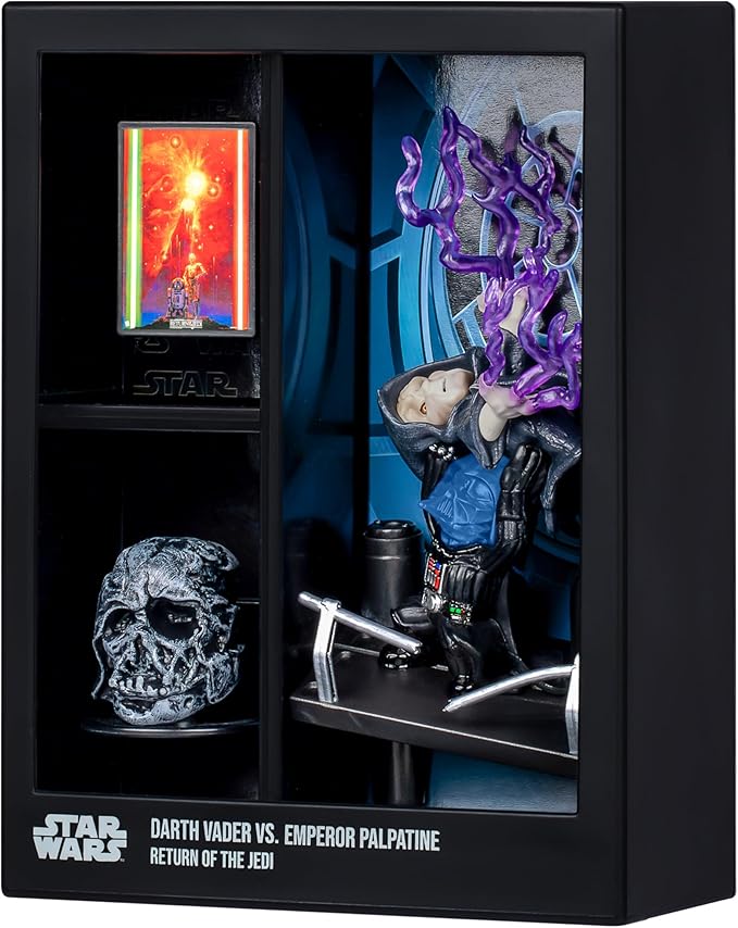 FANDROP - Star Wars: Return of The Jedi™ - Darth Vader vs Emperor Palpatine, Displayable Diorama, Artifacts & Scene Marker to Enhance Any Star Wars Collection, 4 Star Wars FANDROPS to Collect