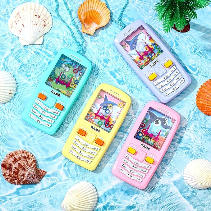 Gejoy 10 Pcs Handheld Water Ring Games Kids Party Favors Cellphone Water Ring Toss Game Goodie Bags Stuffers Party Favors for Kids Teenager Birthday Contest Prize (Stylish)