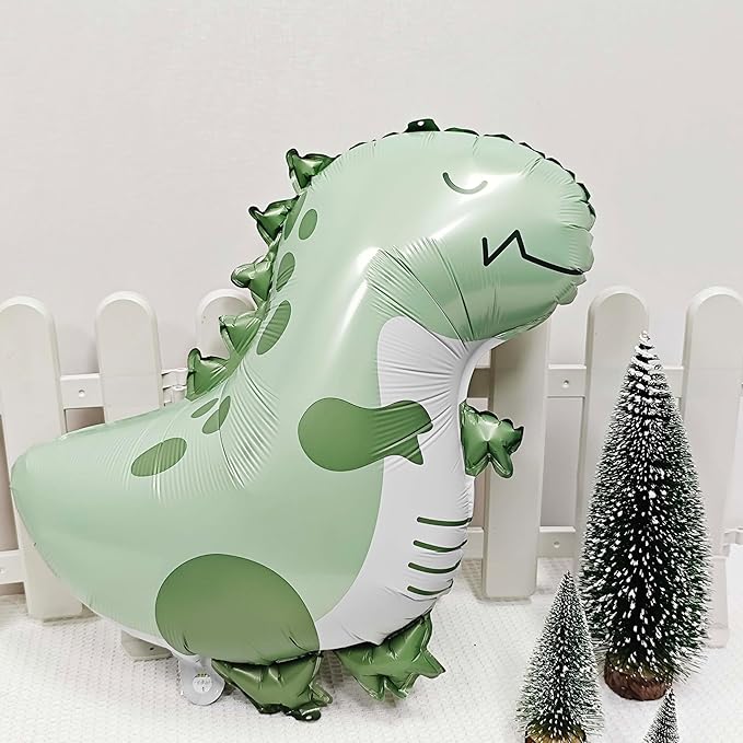 2PCS Matte Dinosaur Animal Balloons Cute inflatable dinosaur Foil Balloons for Dinosaur themed Birthday Party Baby Shower Decoration Kids Jungle Theme Birthday Party Supplies Decor