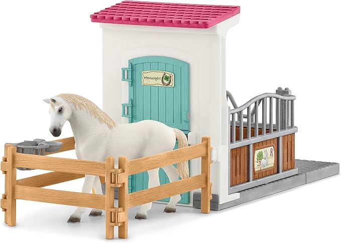 schleich HORSE CLUB — Horse Stall Extension Play Set for Children, 21 Piece Horse Stable Play Set with Horse Toys for Girls and Boys Ages 5+