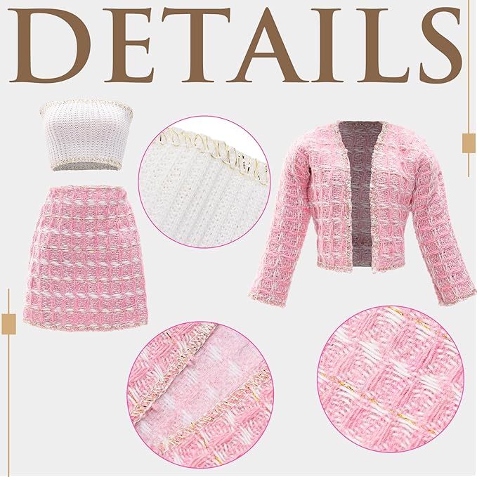 15 Pieces 11.5 Inch Girl Dolls Fashion Pack 6 Set Doll Clothes Include Chic Suits Party Gown Sequin Outfit Stylish Dress 6 Pairs of Shoes 3 Accessories for Girl Dolls Clothing(NO Doll)