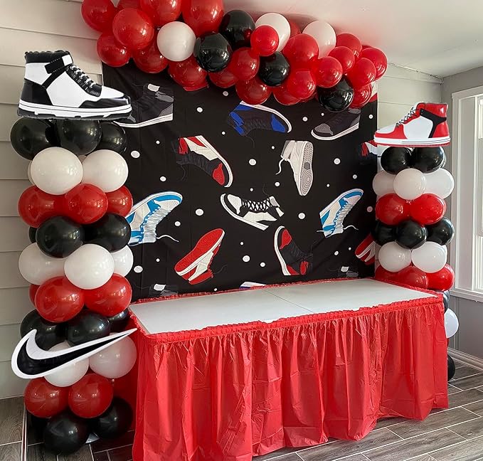 6 Pcs Basketball Shoes Sneaker Balloons/Sports theme party decorations/Boys Men Game Birthday supplies/Sports Theme Balloons