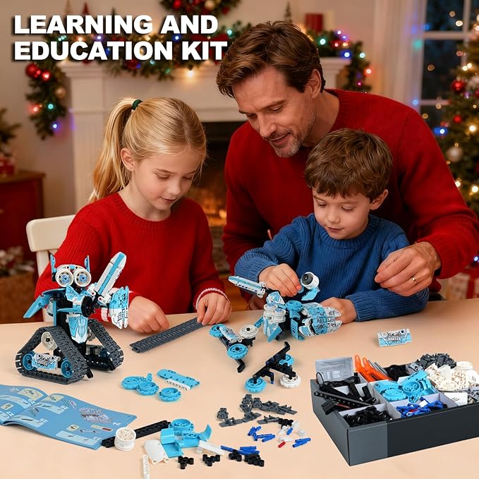 Robot Building Kit, Educational STEM Toys & Birthday Gifts for 6 7 8 9 10 11 12+ Year Old Boys Kids, 3 in 1 DIY Science RC Robotics Sets with APP and Remote Control Projects