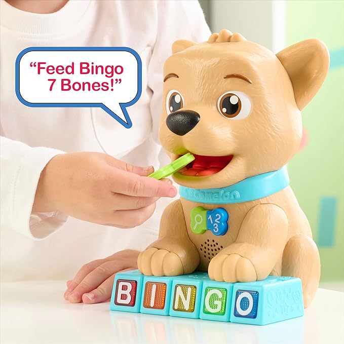Just Play Cocomelon Count & Learn Bingo, 11-pieces, 40+ Learning Phrases, Early Learning and Education, Kids Toys for Ages 18 Month