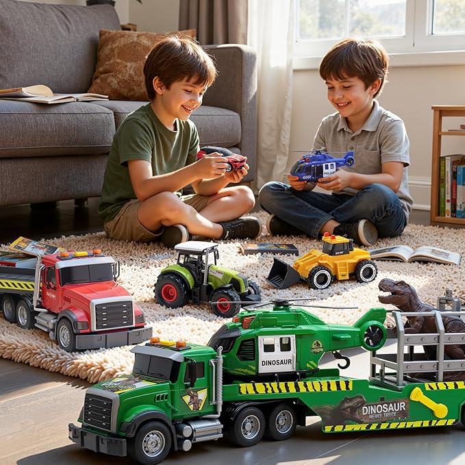 21" Semi Large Truck Toys Friction Powered Vehicles