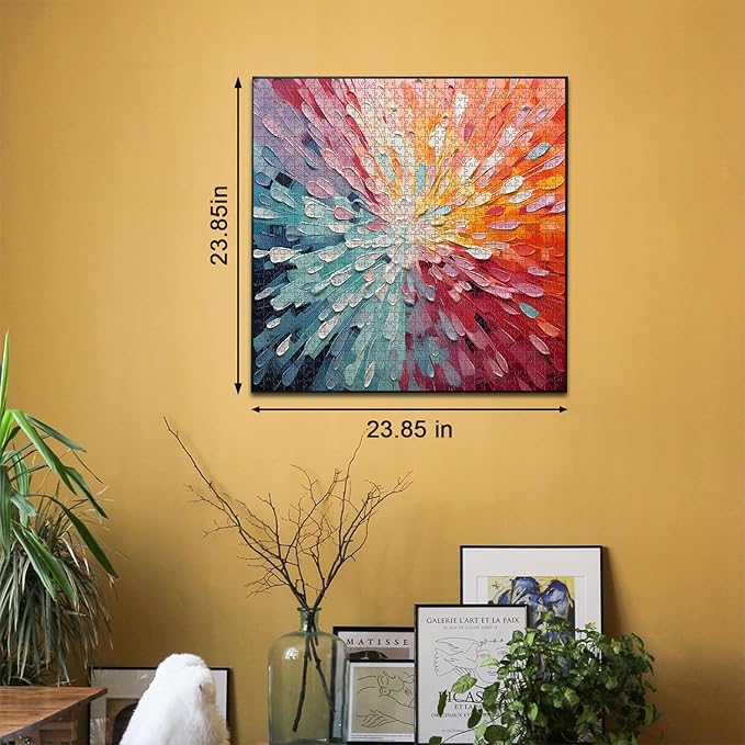 Impossible Puzzles 1000 Piece, Colorful Hard Difficult Puzzle for Adults, Gradient Rainbow Challenging Jigsaw Art Painting