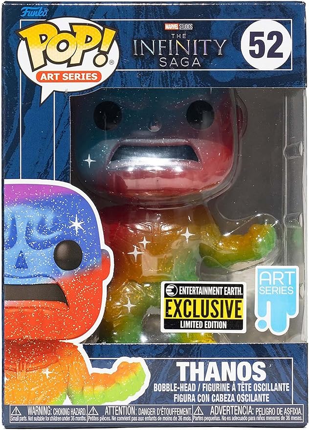 Funko Marvel Infinity Saga Thanos Art Series Pop! Vinyl Figure with Premium Pop! Protector Entertainment Earth Exclusive