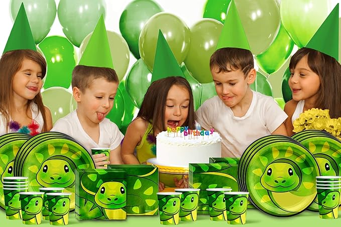 Snake Birthday Party Supplies Set Plates Napkins Cups Tableware Kit for 16