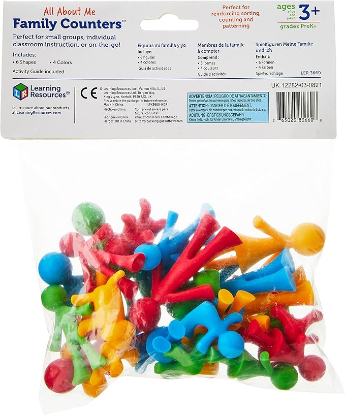 Learning Resources Family Counters Smart Pack, Tactile Learning, Counting & Sorting Toy, SEL, 24 Counters, Ages 3+