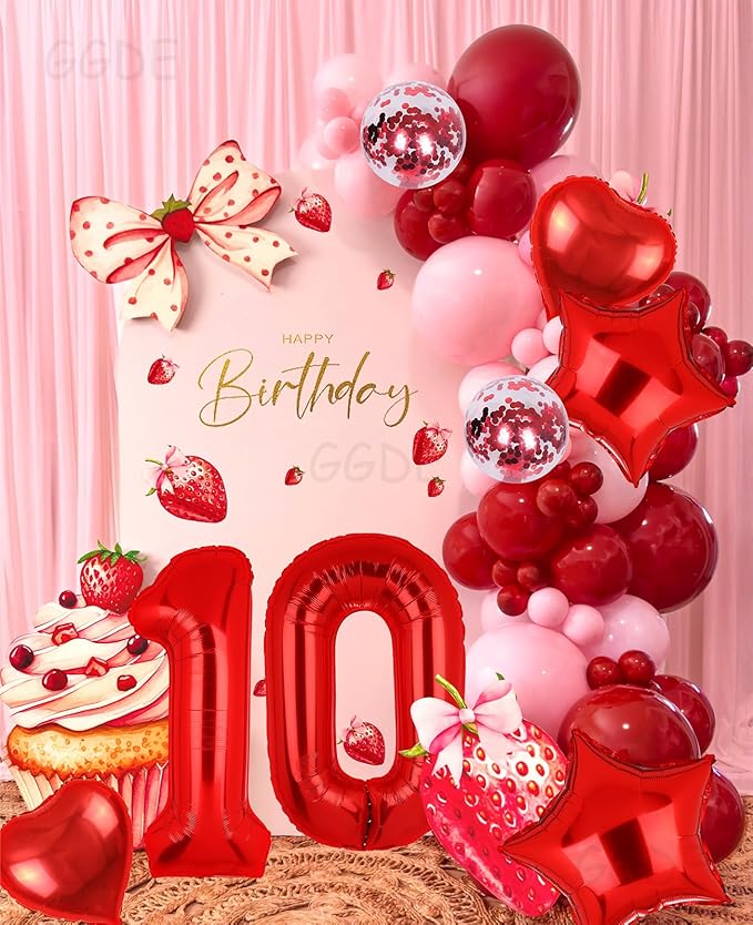 40 Inch 0 Red Number Balloons Mylar Foil Helium Digital Balloons Baby Shower 10th Birthday Party Decor Supplies