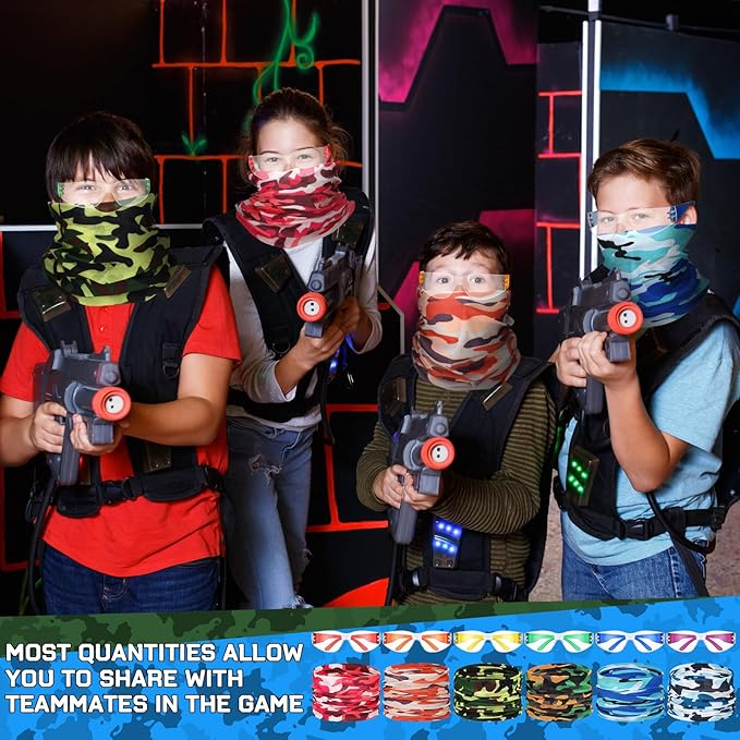 Xtinmee 48 Pcs Gun Party Supplies for Boy and Girls Includes Safety Glasses and Face Mask for Children Birthday Party Favors Teams Accessories(Multicolor)