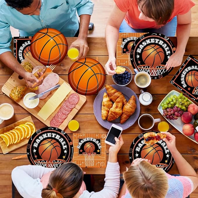 Basketball Birthday Party Decorations 100Pcs Basketball Sports Theme Birthday Party Supplies Basketball Plates and Napkins Basketball Party Favors for Basketball Party Decorations