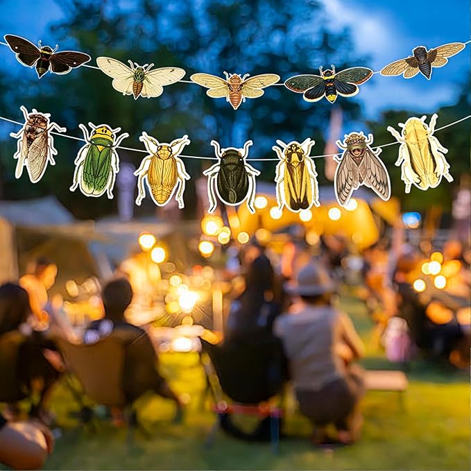 12 Pcs Bug Hanging Swirls 2 Pcs Insect Banners for Bug Party Decorations Insect Birthday Party Supplies