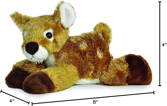 Aurora® Adorable Mini Flopsie™ Fawne Stuffed Animal - Mini Companions Ready for Playful Adventures - for Kids All Ages, Toddlers, Adults, and Families - Brown 8 Inches