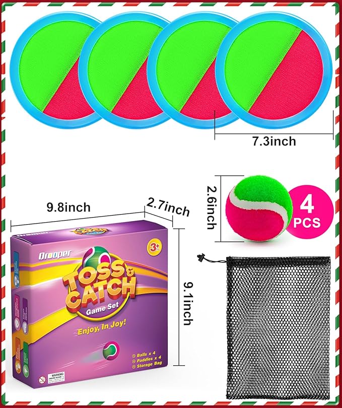 Kids Toys Toss and Catch Game Set Easter Basket Stuffers for Kids Toddler, Toys for 3 4 5 6 7 8 Year Old Boys Girls Birthday Gift, Yard Outdoor Games for Kid Ages 4-8 8-12 Beach Pool