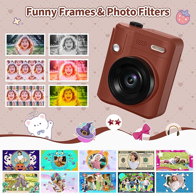 Kids Camera Gifts for Girls Boys - Christmas Birthday Xmas Gift for Girl Boy Age 3 4 5 6 7 8 9 10 11 12 Year Old - Instant Print Digital Toys Ages 3-5 6-8 8-12 Years Olds - Toddler Learning Kid Toy