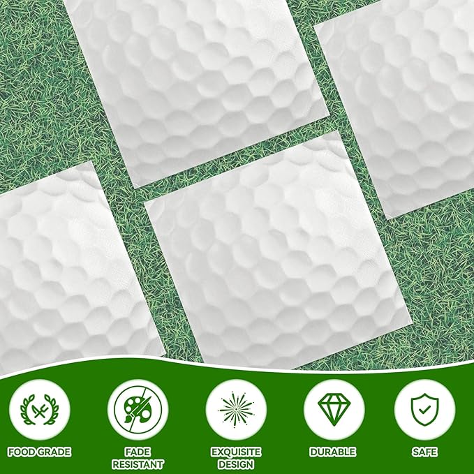 96 Pcs Golf Party Decorations, Golf Party Supplies Bundle Golf Plates, Napkins, Forks, Golf Birthday Decorations Serves 24