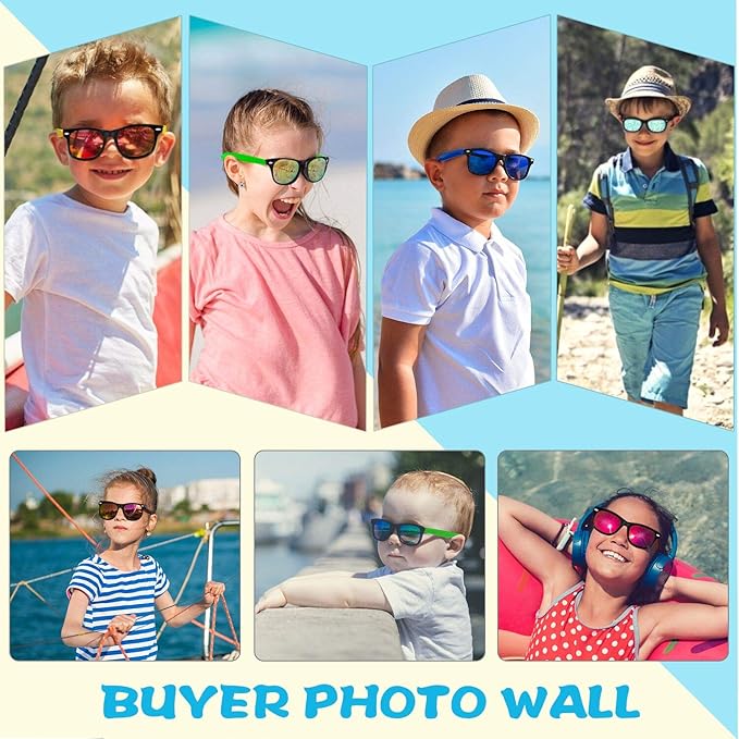 GINMIC Kids Sunglasses Bulk, Neon Sunglasses Party Favors with UV400 Protection, Boys and Girls, Party Favor For Kids, Birthday Graduation Party Supplies, Beach, Pool Party Favors
