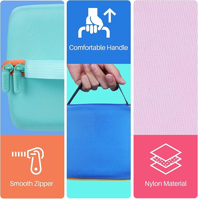 Hard Case Compatible with Yoto Player Kids Speaker Kids Audio Music Children Player (Off White + Orange Case)