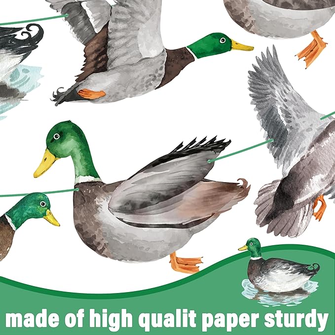 Mallard Duck Banners Duck Hunting Party Banners Duck Theme Birthday Party Decoration for Duck Hunter Baby Shower Supplies