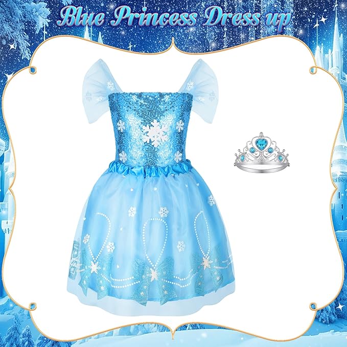 VGOFUN Princess Dress Up Clothes for Little Girls - Princess Costume for Girls with Princess Toys Dress Up Outfit Pretend Play Dresses Toddler Girls Gifts for Christmas Birthday Aged 3 4 5 6