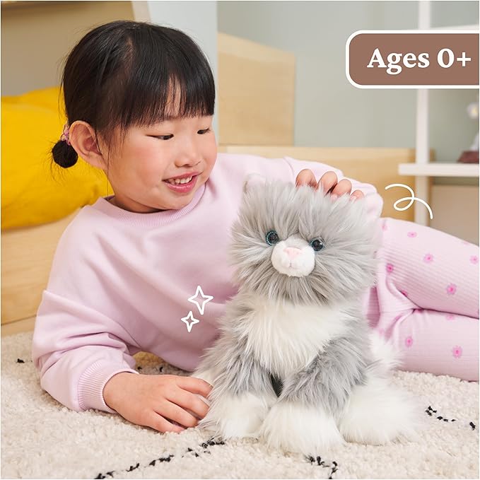 GUND Camilla Kitten Plush, Premium Cat Stuffed Animal for Ages 1 and Up, Gray/White, 9”