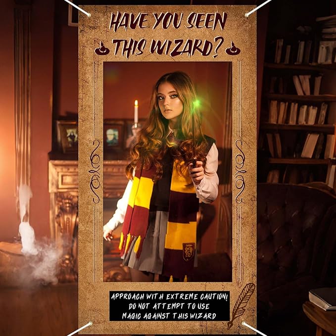 Large Wizard Photo Booth Prop Magical Wizard Party Decoration Have You Seen This Wizard Inspired Photo Booth Frame Selfie Banner Backdrop for Wizard Birthday Party School Classroom Decoration Supplies