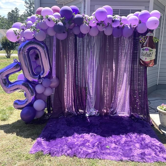 40 Inch Purple Number Balloons, Giant Self Inflating Foil Girls 5th Birthday Number Balloon Decor, for 15th Birthday Party Decoration Women Anniversary Graduation Party Decorations Supplies