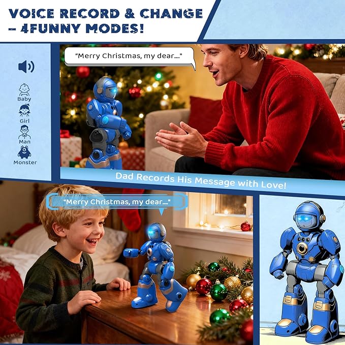 Robot Toys for Kids 3-8: Remote Control Robot with Talking, Programmable, Voice Recording, Singing, Dancing & Gesture Control - Gifts for Smart Kids - RC Interactive Toys for Boys & Girls