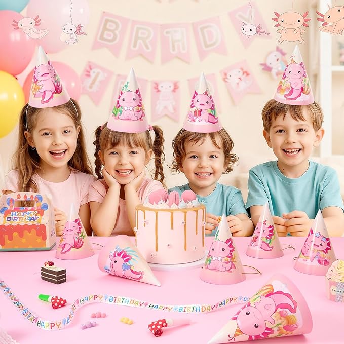 WERNNSAI Birthday Party Hats - 12 Pcs Birthday Party Supplies Cone Hat Headbands Colorful Paper Party Hats for Kids