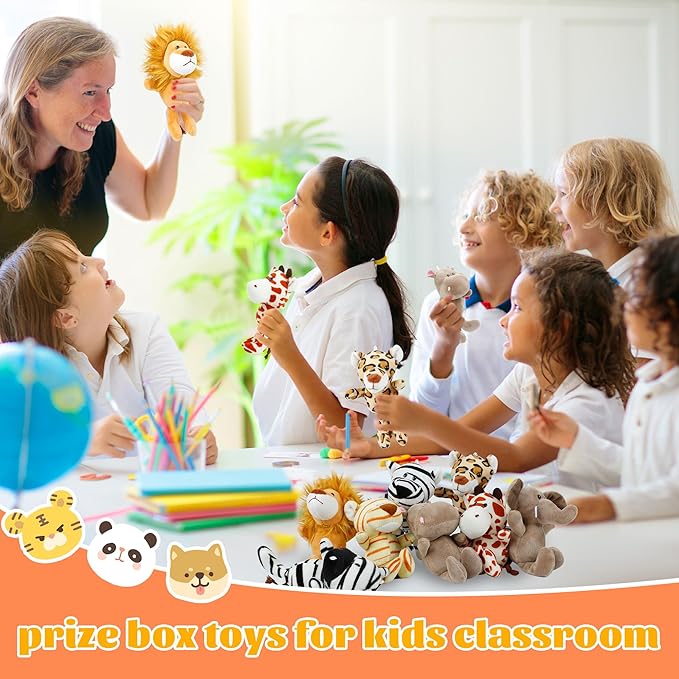 Small Stuffed Animals Bulk, 24 Pieces Cute Plushies, 6 Inch Mini Forest Animal Plush Toys, Treasure Box Toys for Classroom, Party Favors for Kids, Baby Shower Decorations