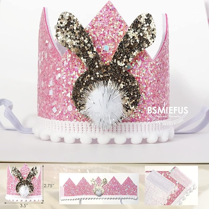 Some Bunny is One Birthday Party Supplies, Some Bunny is One First Birthday Decorations, Bunny 1st Birthday Decorations for Girls, Some Bunny is One banner for Spring Easter Rabbit Themed Baby Girls 1st Birthday