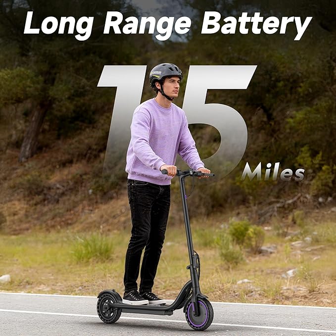 VOLPAM Electric Scooter, 350W/500W Powerful Motor, 8.5"/10" Solid Tires, 19/21Mph, 28/23/21/16 Miles Max Range, Dual Braking