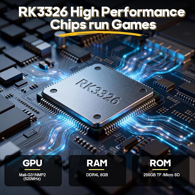 2025 New R50 Retro Handheld Game Console, 50000 Preloaded Games, 256GB Expandable Storage, 4.5 Inch IPS HD Screen, Portable Gaming Device with Long Battery Life (Green)