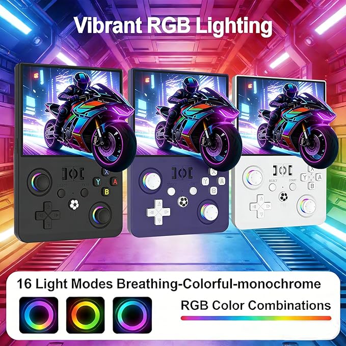 R36MAX 2 Retro Handheld Game Console, 4.5 Inch IPS HD Screen Portable Retro Game Console, 1.5GHz CPU Support 30+ Emulator Console Video Game Console, 4000mAh (Black)