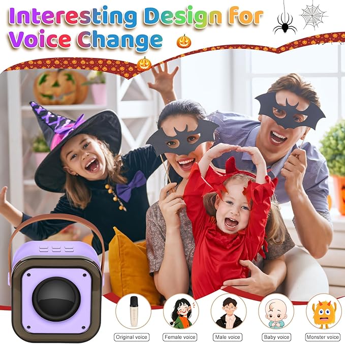 Mini Karaoke Machine for Kids, Girl Toys Gifts, Kids Karaoke Wireless Microphone for 4,5,6,7,8,9,10,11,12 Years Old Boys and Girls Christmas Party Gifts Toys (Purple)