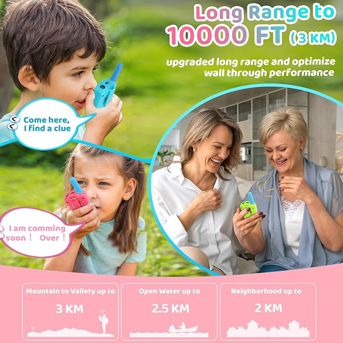 Vvinca 6 Pcs Walkie Talkies for Kids Rechargeable