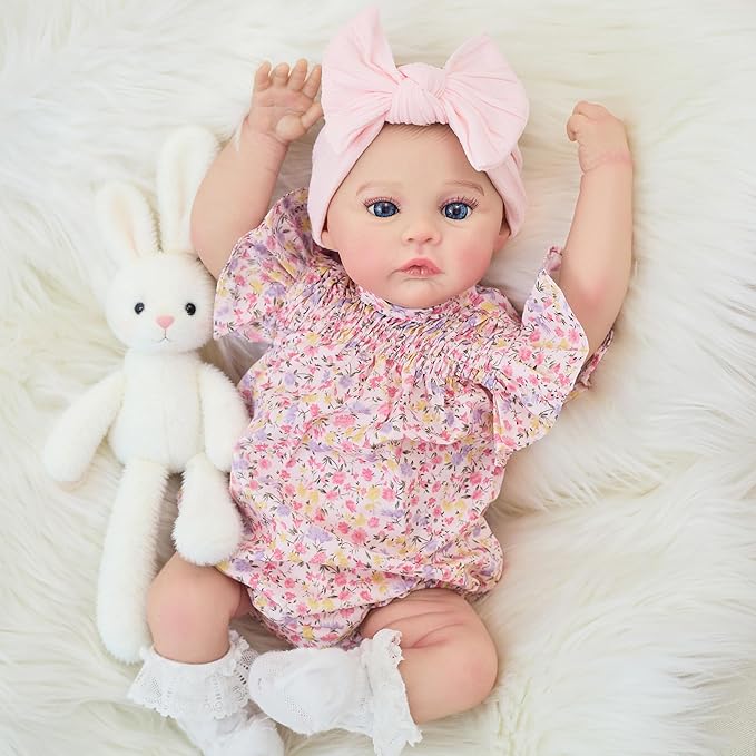 Realistic Reborn Baby Dolls-18 Inch Real Life Baby Dolls Girl Lifelike Baby Doll with Accessories for 3+ Years Old (Pink)