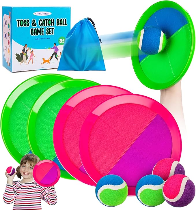 Toss and Catch Ball Game - Ideal Outdoor Beach, Pool & Yard Toy for Toddlers and Kids Ages 4, 5, 6, 7, 8+, Perfect for Boys Girls - Great Birthday Gift & Stocking Stuffers