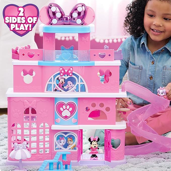 Disney Jr. Minnie Mouse Pet Hotel Playset, 23-piece Hotel Set, 20 Inch Tall Playset, Ages 3 and Up, Kids Toys for Ages 3 Up by Just Play